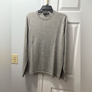 Theory Mens 100% Cashmere Crewneck Sweater Size Large Light Gray